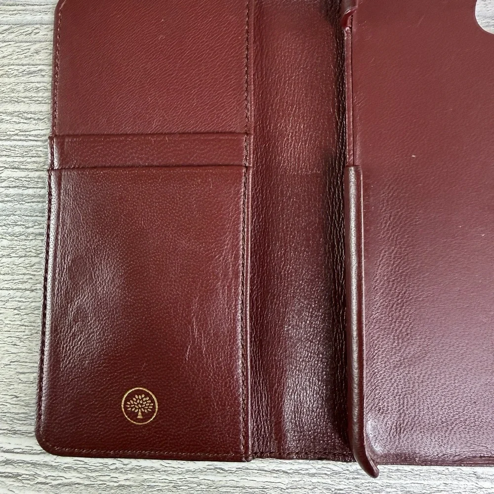 Mulberry iPhone 6 6s 7 Leather Wallet Folio Case Pink Burgundy Card Holder